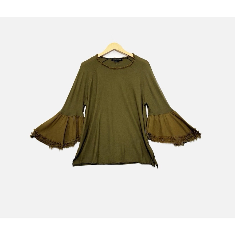 Hannes Roether Women's Top XL Oversized Avant Garde Flare Sleeve Boho Lagenlook